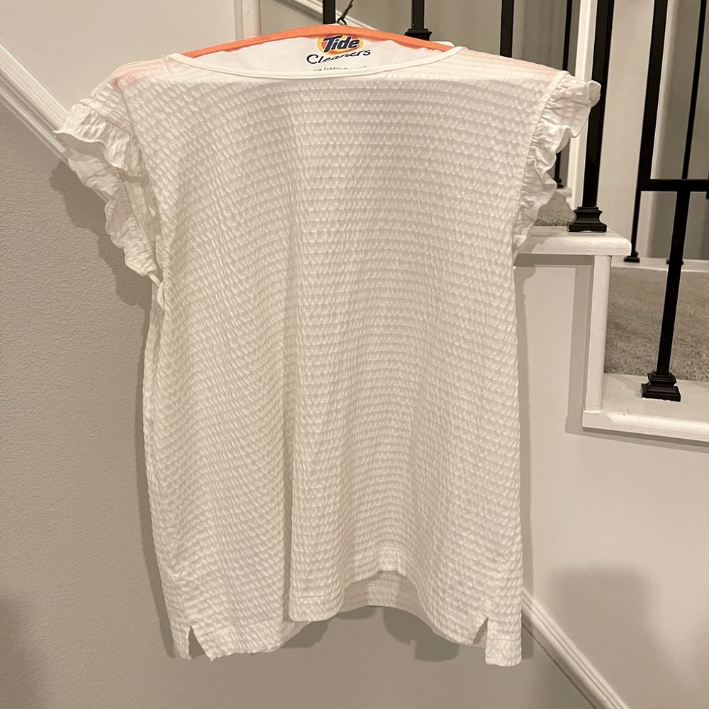 Womens loft size XL white summer ruffle sleeve top